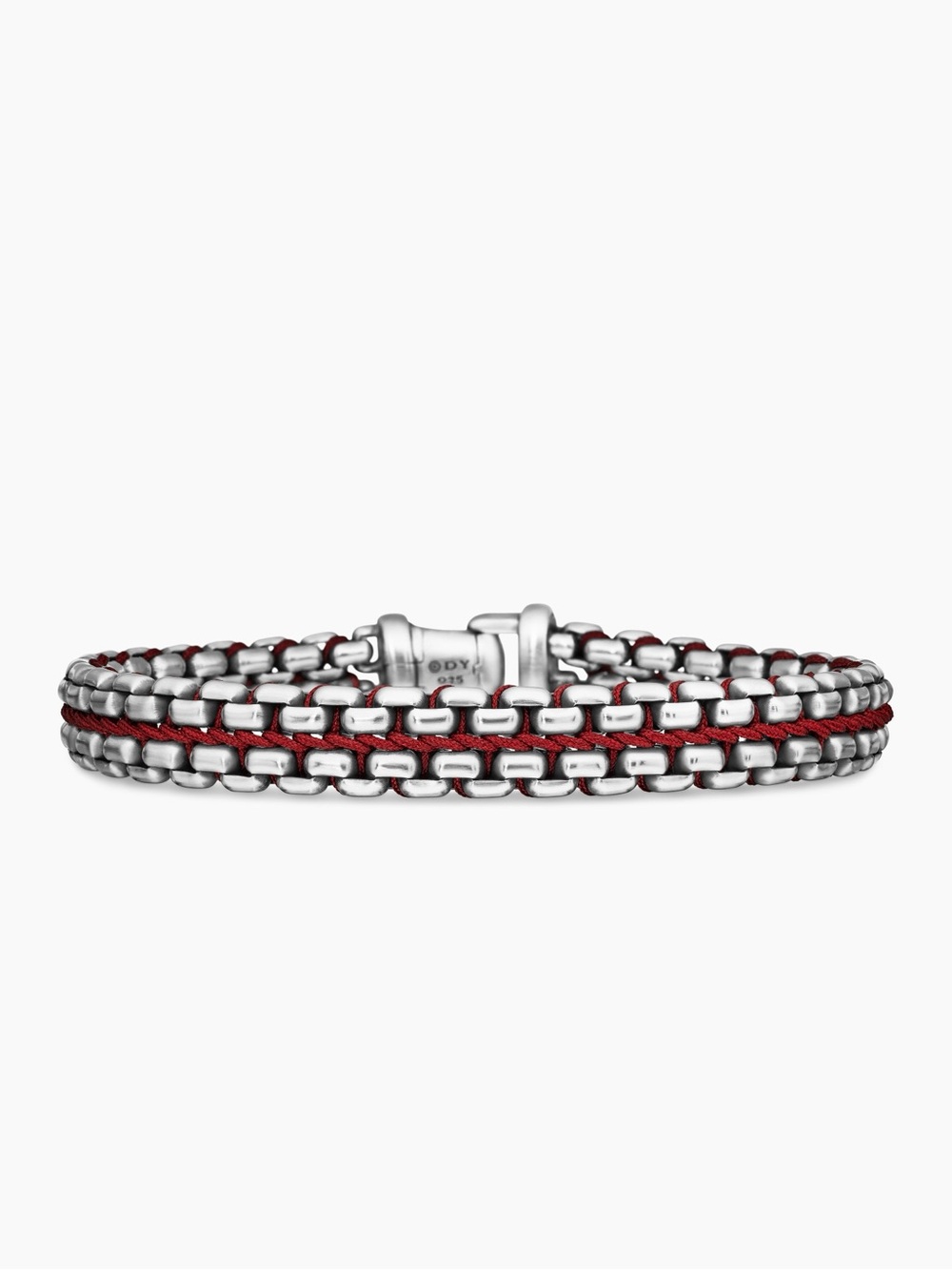 David Yurman Red Woven Box Chain Bracelet
